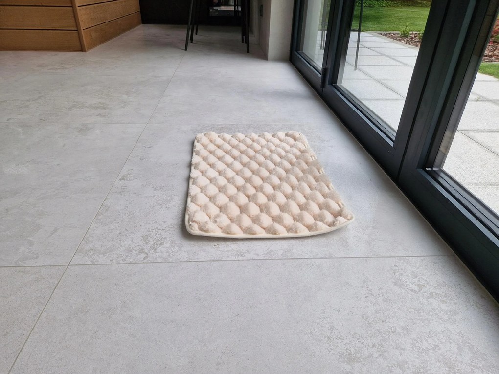 Dywanik antypoślizgowy Kremowy 40x60 cm Dekoracyjny gumowy spód uniwersalny