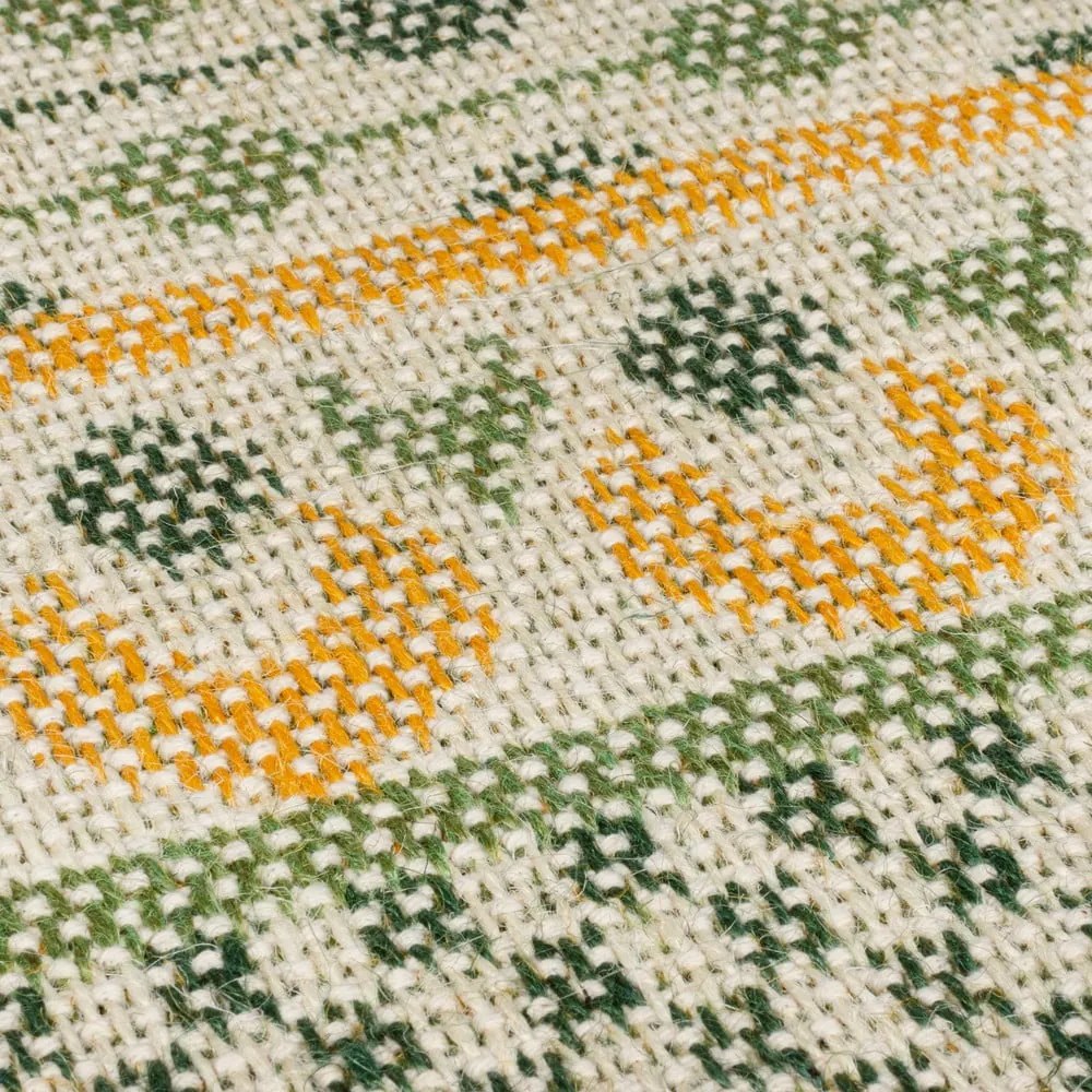Zielony dywan z mieszanki juty 120x170 cm Mara Jute Border – Flair Rugs