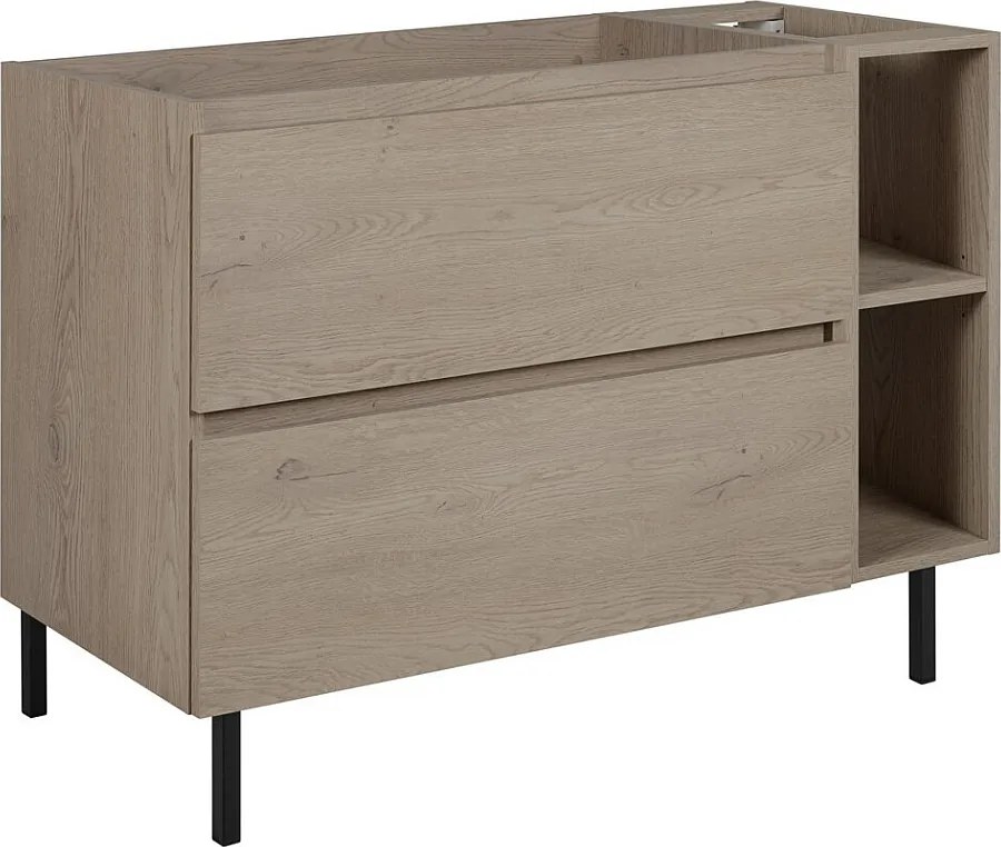 Meble łazienkowe 100 cm (80+20), nóżki, Kolor: Dąb Ciemny, 100 x 80,7 x 46 cm