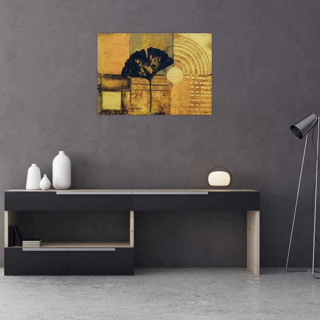 Obraz na szkle - Liść miłorzębu (70x50 cm)