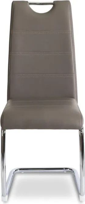 Krzesło Tapicerowane LOPEZ Szare Na Płozach Ekoskóra Nowoczesne