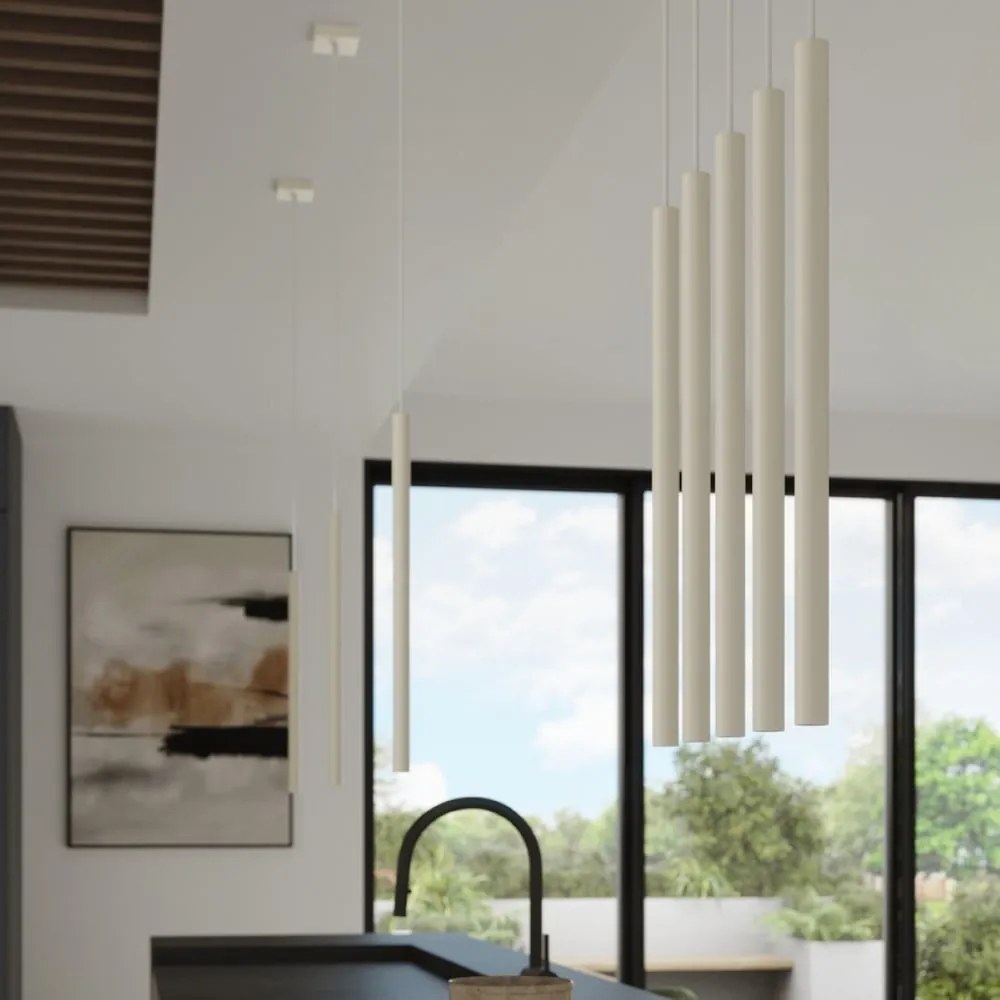 Kremowa lampa wisząca ø 25 cm Fideus – Nice Lamps