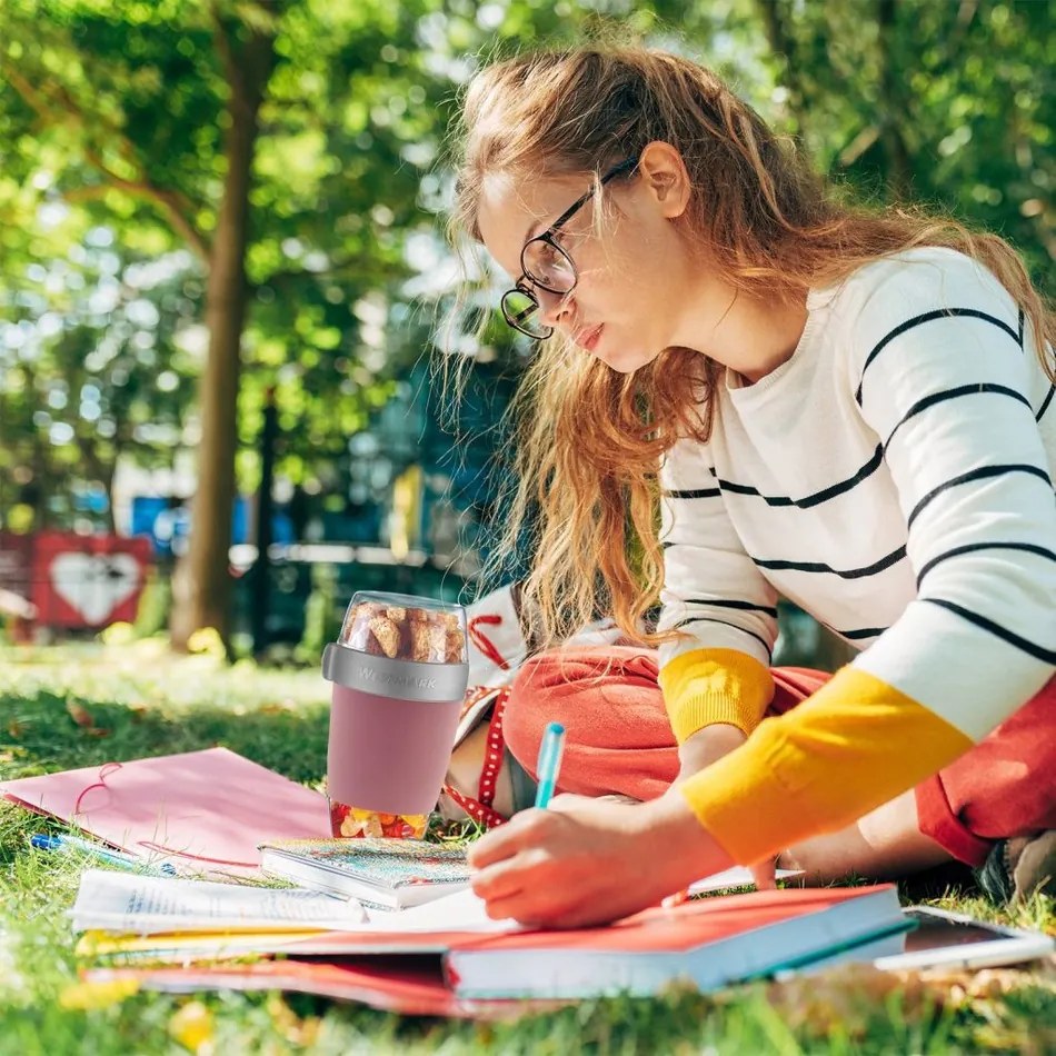 Westmark Trzyczęściowy pojemnik na żywność, 1150 ml, różowy, L