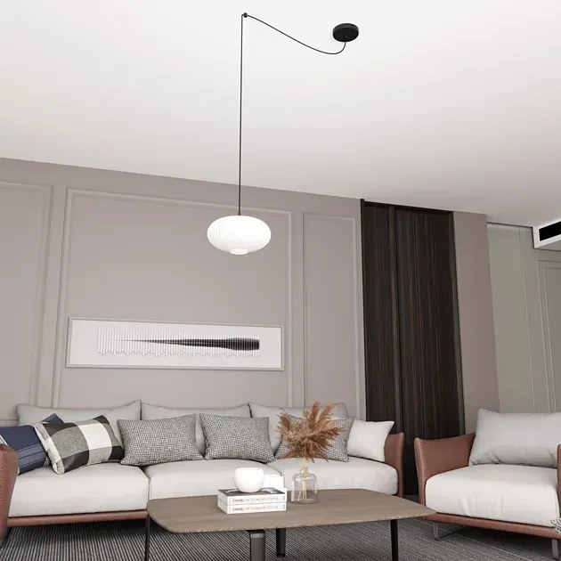 Nowoczesna lampa wisząca pająk z mlecznym kloszem - D169 B5-S43