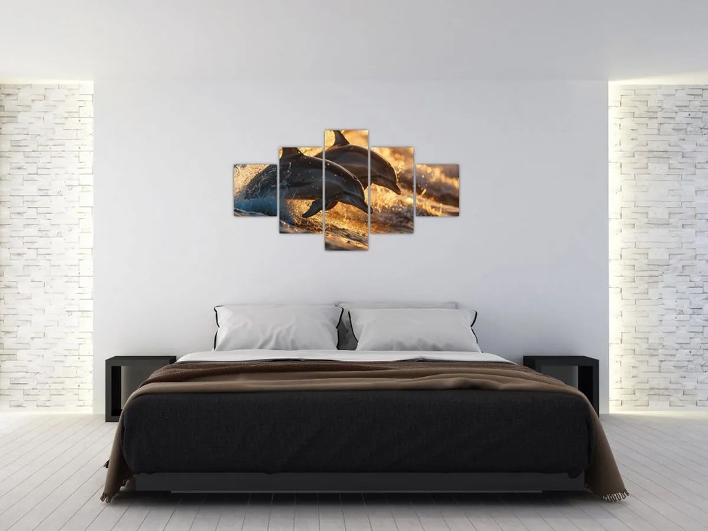 Obraz - Delfiny (125x70 cm)
