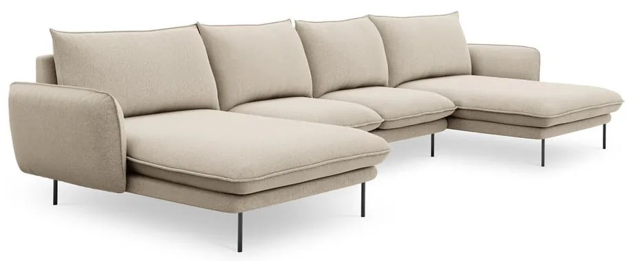 Beżowa sofa w kształcie litery U Cosmopolitan Design Vienna