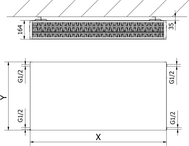 Mexen Flat CF33 grzejnik płytowy 400 x 1600 mm, podłączenie boczne, 2530 W, biały - W433F-040-160-00