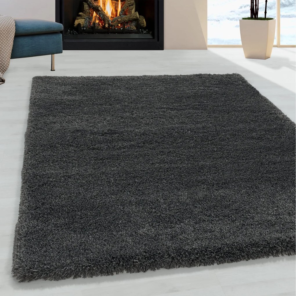 Dywan shaggy Fluffy Super Soft szary 80 cm x 150 cm