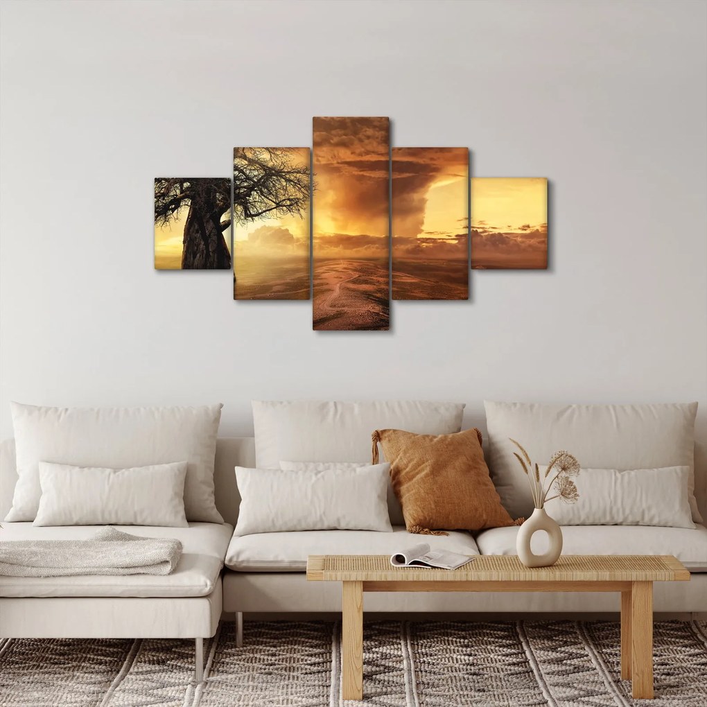 Obraz pomarańczowych chmur (125x70 cm)