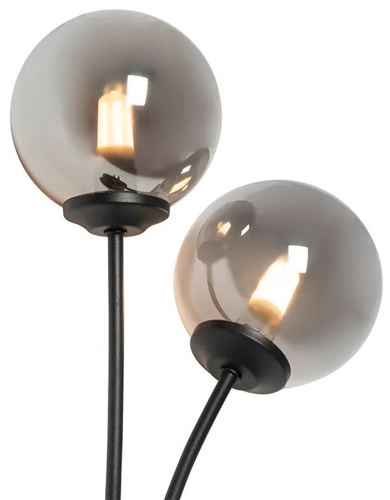 Nowoczesna lampa ścienna czarna 2-światłowa z przydymionym szkłem - Athens Rustykalny / Vintage Oswietlenie wewnetrzne