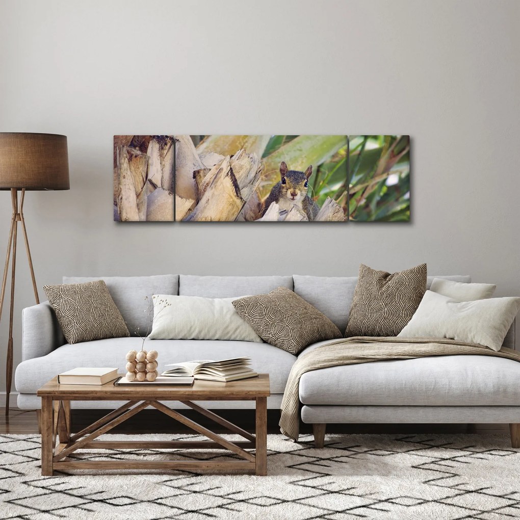 Obraz wiewiórki na drzewie (170x50 cm)