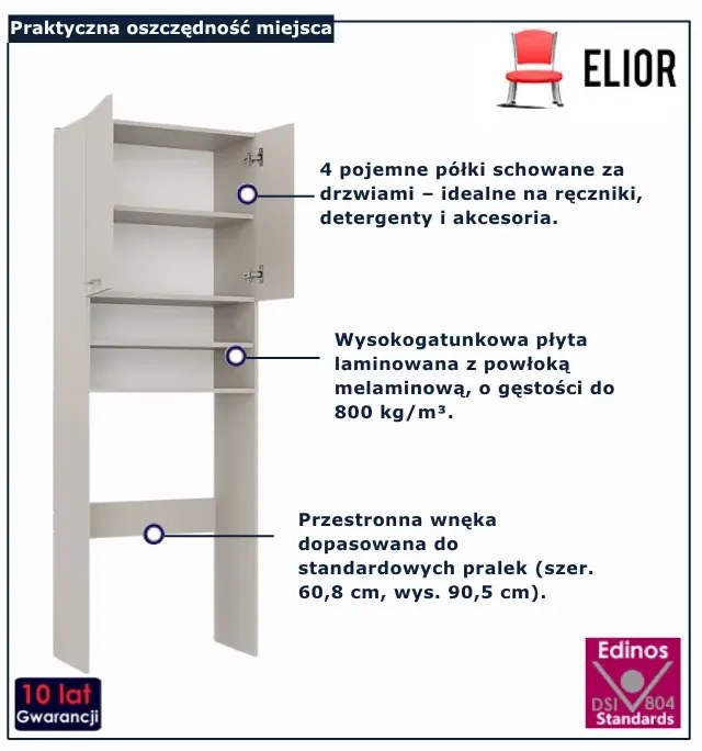 Nowoczesne kaszmirowa szafka nad pralkę H2-Z01