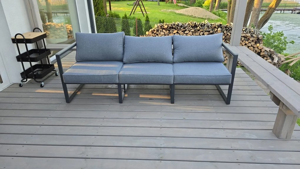 Duża sofa ogrodowa 204cm z aluminium MOSTRARE