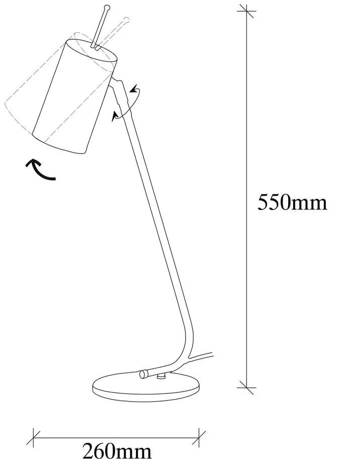 Biała lampa stołowa z metalowym kloszem (wysokość 55 cm) Sivani – Opviq lights