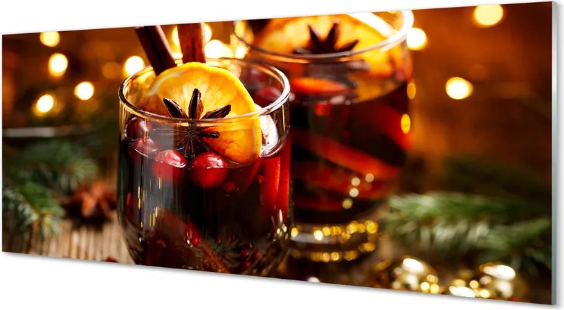 Szklany Panel Zimowa Herbata z Cynamonem