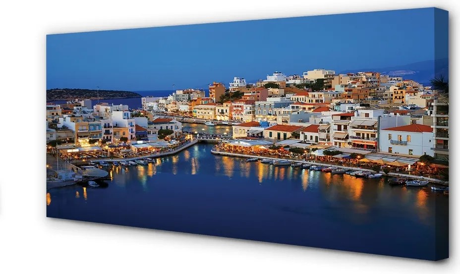 Obraz na płótnie Nocne Wybrzeże w Grecji