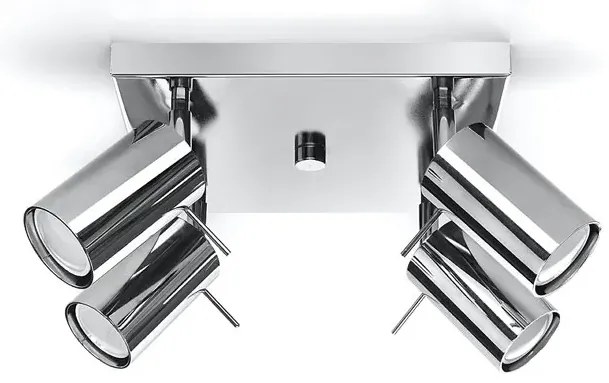 Kwadratowy plafon z 4 reflektorami - EX684 R8-M03