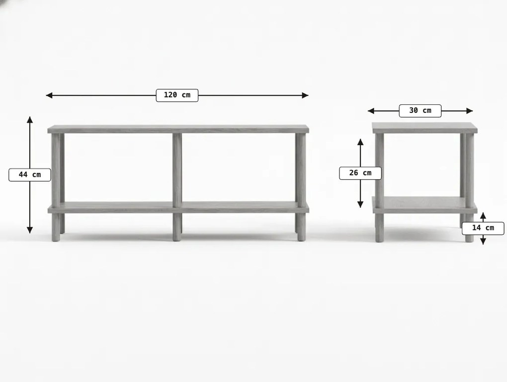Stolik RTV SOLE 120 cm, biały