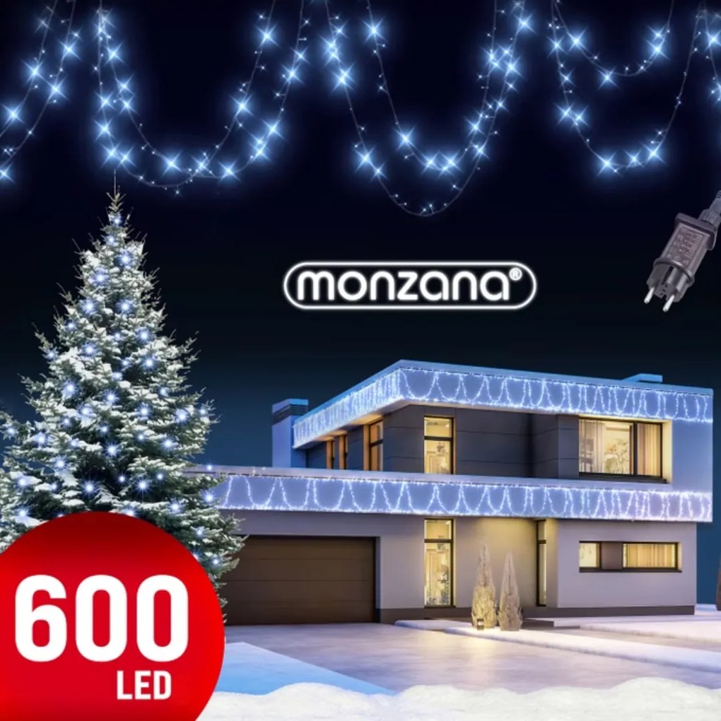 Świąteczny łańcuch świetlny SIMPLE, 60m, zimna biel Monzana