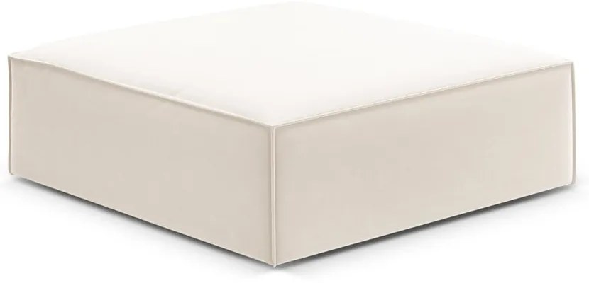 Beżowy aksamitny podnóżek Vanda – Mazzini Sofas