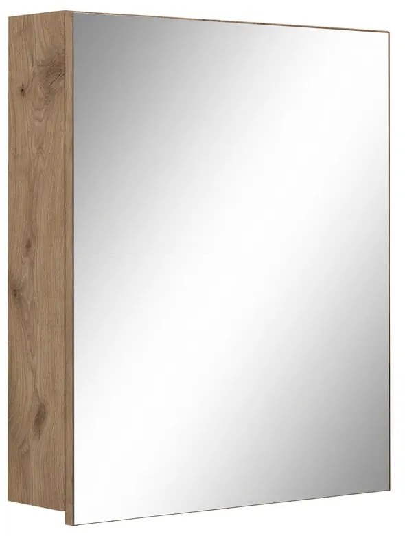 Wisząca szafka łazienkowa z lustrem w dekorze dębu 60x70 cm Wisla – Støraa