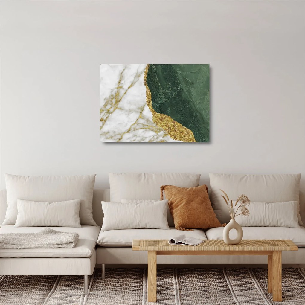 Obraz na szkle - Zielony marmur N⁰3 (70x50 cm)