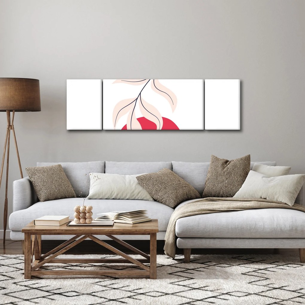 Obraz - Różowa abstrakcja kwiatowa N⁰2 (170x50 cm)