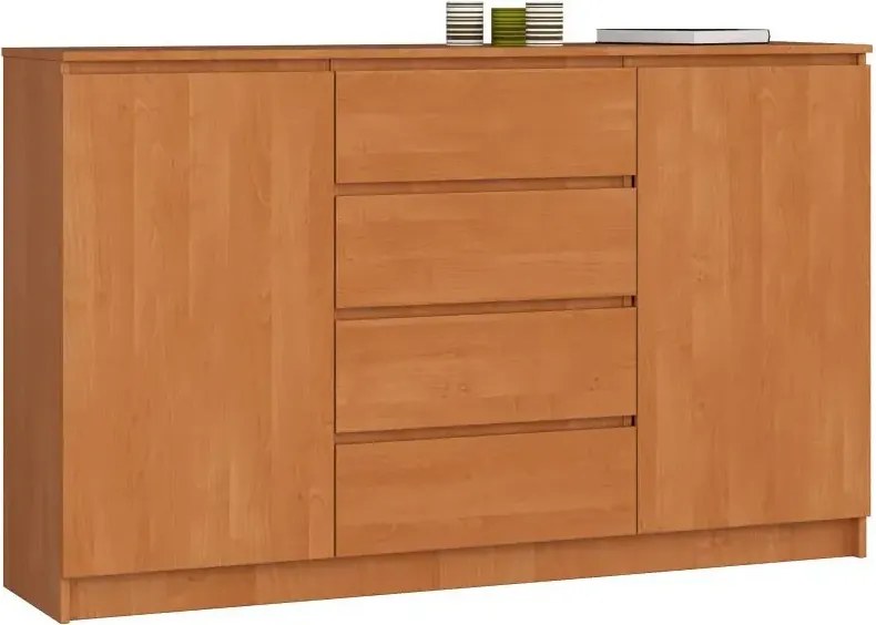 Komoda do biura z szufladami i pólkami olcha H9-P62