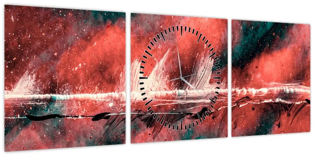 Obraz - Wybuch nafty (z zegarem) (90x30 cm)