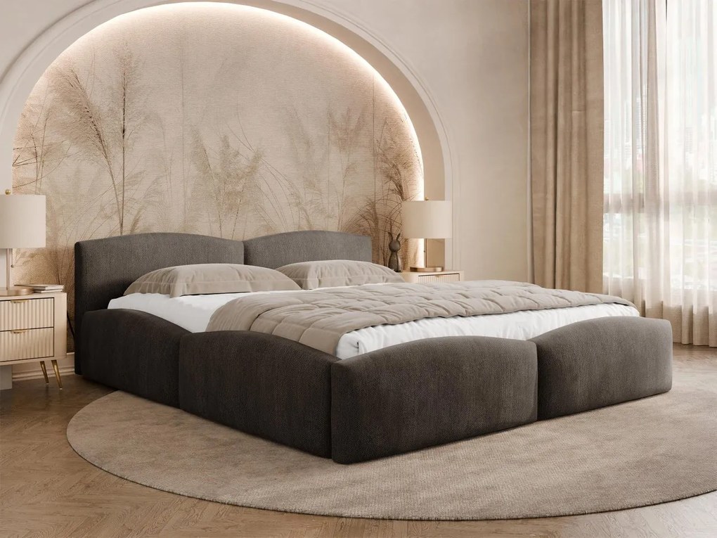 Łóżko tapicerowane Kiasta z pojemnikiem na pościel