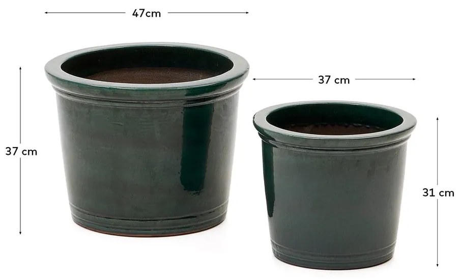 Terakotowe doniczki zestaw 2 szt. ø 47 cm Presili – Kave Home