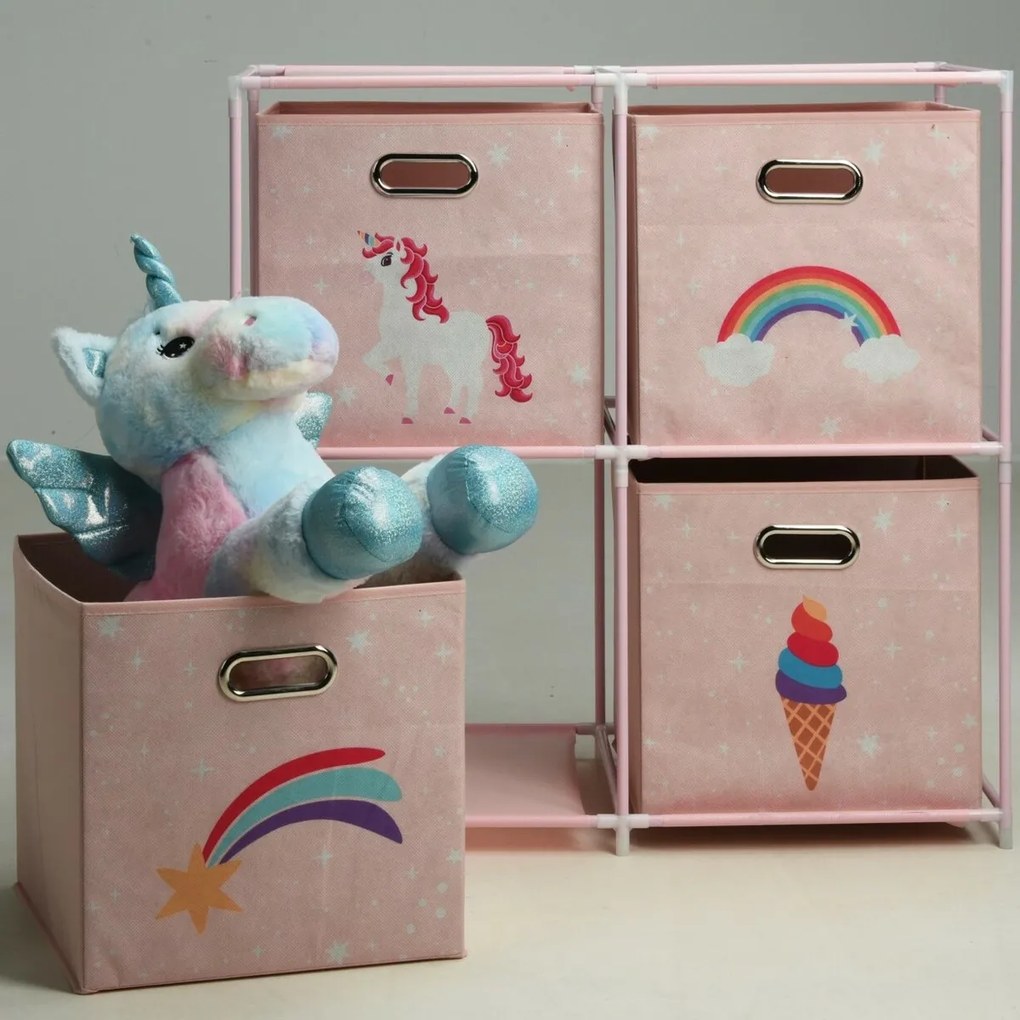 Storage Solutions Szafka dziecięca z 4 pojemnikami do przechowywania, 68 x 35 x 70 cm