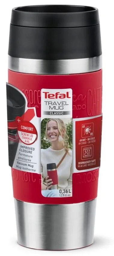 Czerwony kubek podróżny 360 ml – Tefal