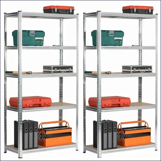 Srebrny zestaw 2 metalowych regałów - Filove 6X