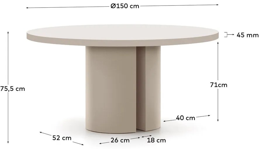 Stół ø 150 cm Nealy – Kave Home