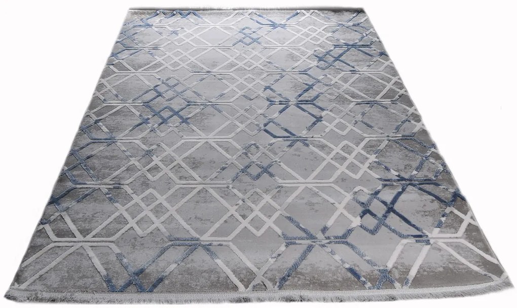 Dywan akrylowy 3 D Experience szaro-niebieski 80 cm x 150 cm
