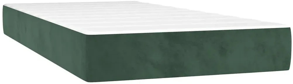 Zielone kontynentalne łóżko z materacem 90x200 - Lisila 4X