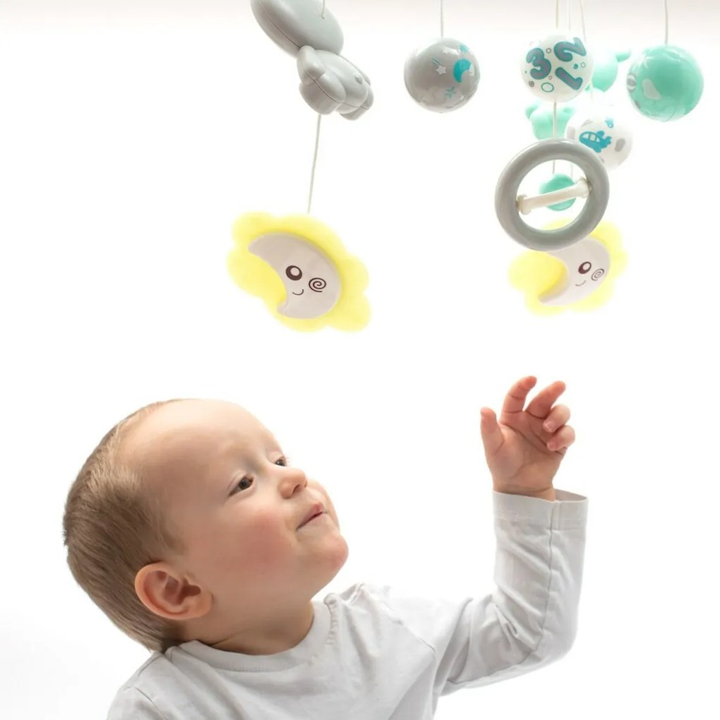 Karuzela Baby Mix nad łóżeczko z projektorem świetlnym, zielony