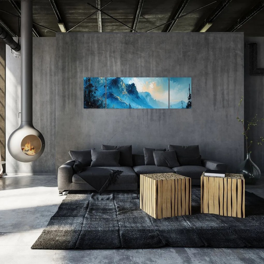 Obraz - Malowanie gór (170x50 cm)