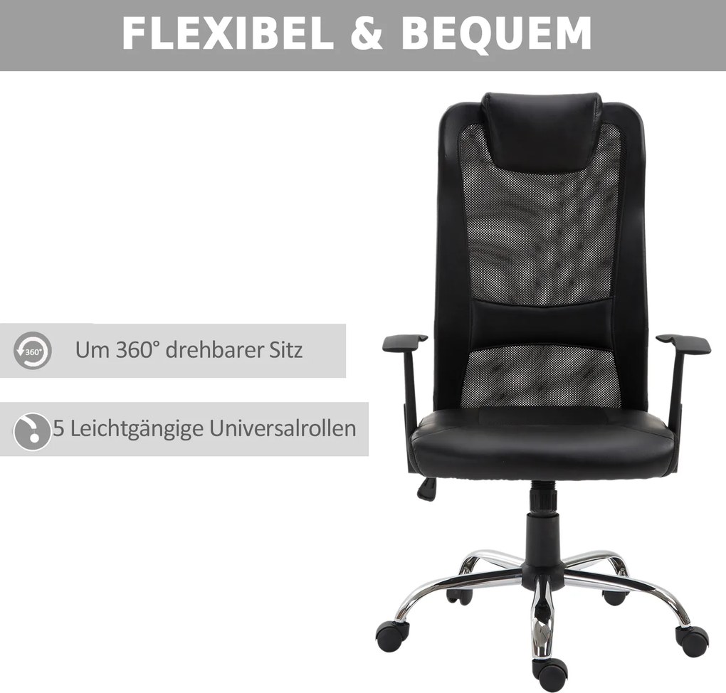 Vinsetto fotel biurowy z masażem ergonomiczny fotel do pracy relaksu wygodne krzesło do biura domowego | Aosom PL
