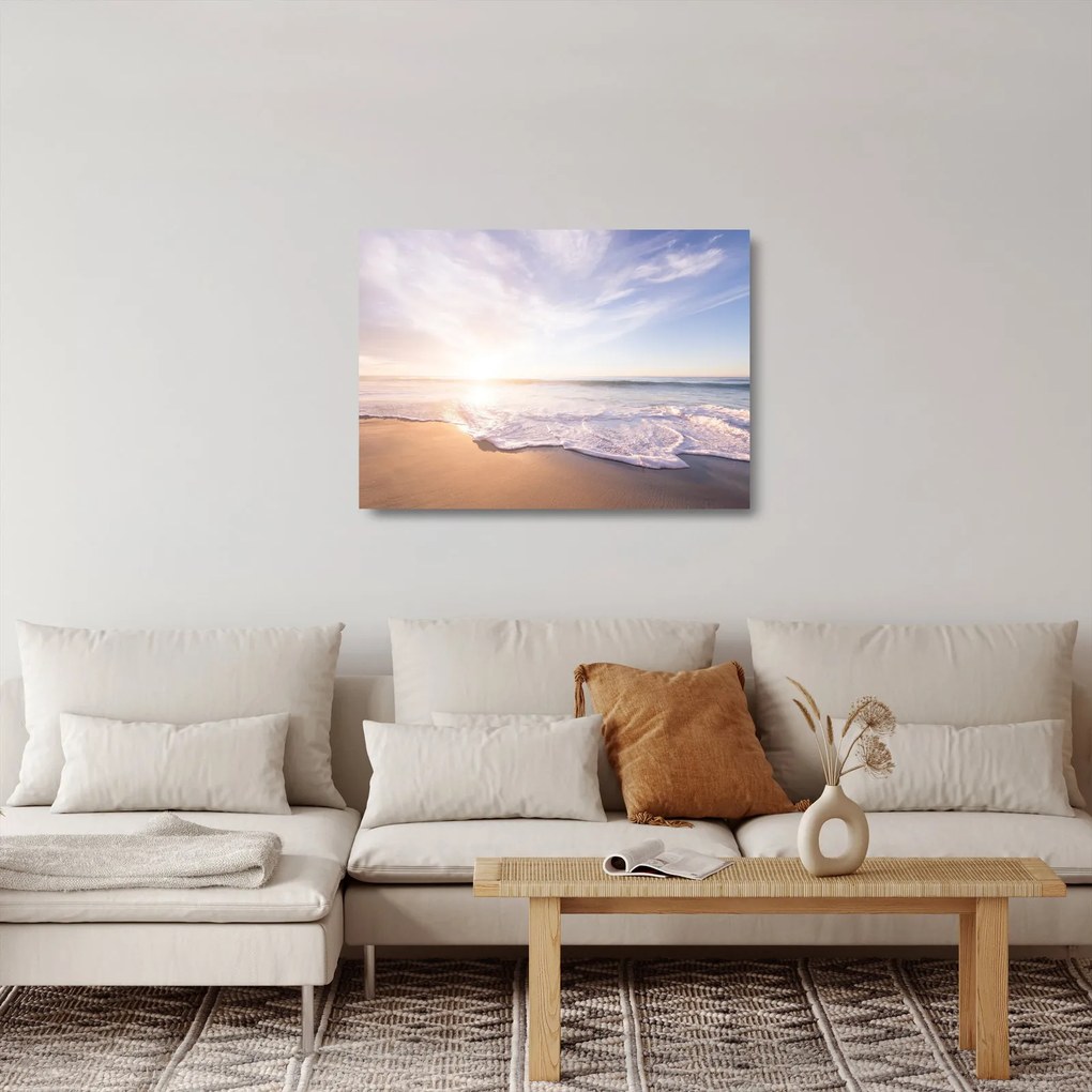 Obraz na szkle - piaszczysta plaża (70x50 cm)