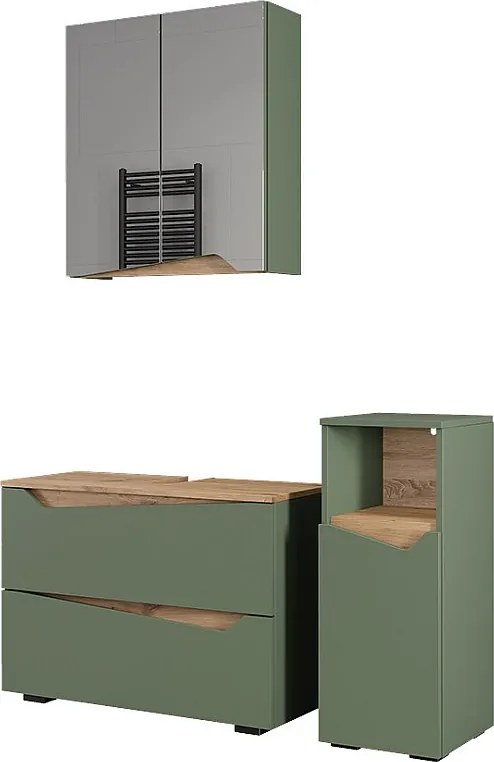 Zestaw mebli łazienkowych zielony/rzemieślniczy 80x35x57.5 marelle