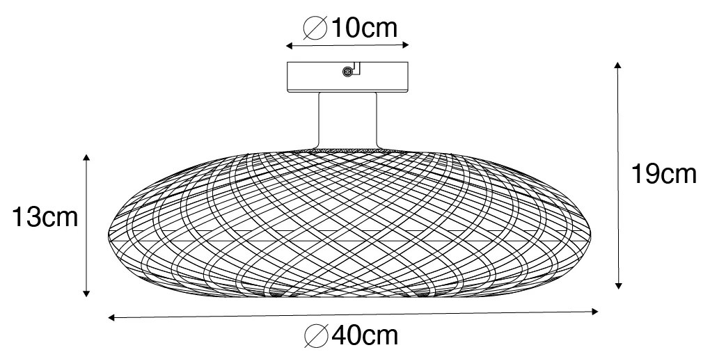 Orientalna lampa sufitowa bambusowa 40 cm - OstrawaKolonialny Oswietlenie wewnetrzne