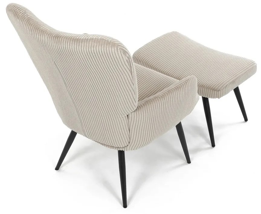 Fotel relaksacyjny z podnóżkiem L7285 CRM6,kremowy