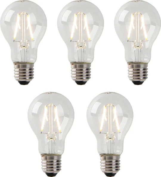 Zestaw 5 żarówek LED E27 A60 przezroczyste 2W 180lm 2700K