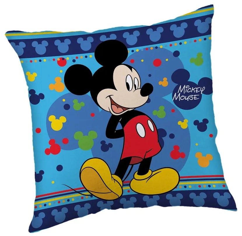 Polarowa poduszka dziecięca 40x40 cm Mickey "Blue" – Jerry Fabrics