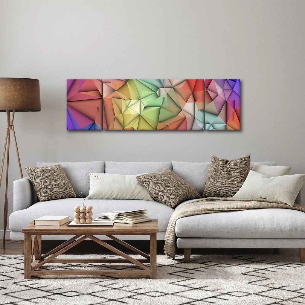 Obraz - Abstrakcja wielokątna (170x50 cm)