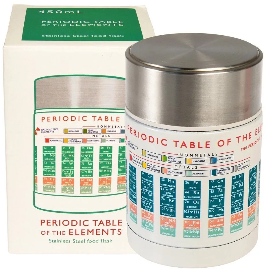 Termos na jedzenie dla dzieci w kremowo-srebrnym kolorze 450 ml Periodic Table – Rex London