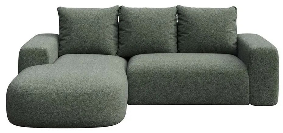 Zielony narożnik z materiału bouclé (lewostronny/z szezlongiem) Monce – Rodier