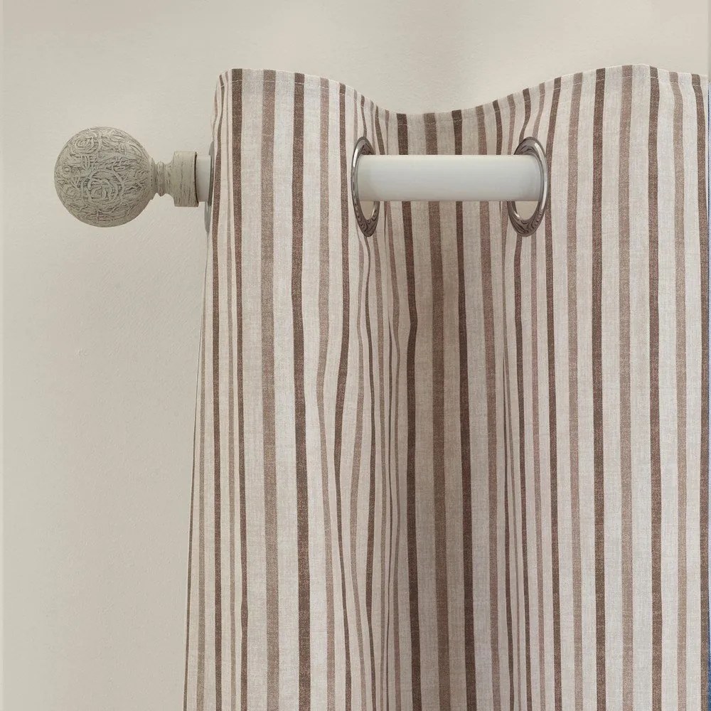 Brązowe zasłony zestaw 2 szt. 117x183 cm Logan Stripe – Catherine Lansfield